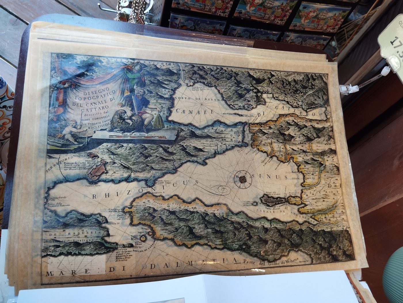 Старинная карта Которского залива XVIII века